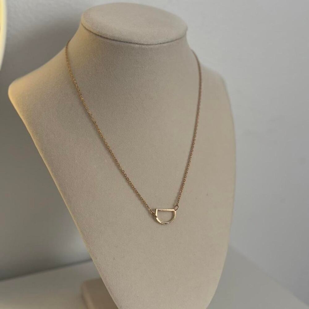 Gold Necklace with Small Charm Stainless Steel Cute Minimal Pendant Jewelry Gift - Picture 2 of 4
